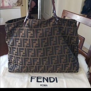 Fendi Zucca Canvas Tote- Sm